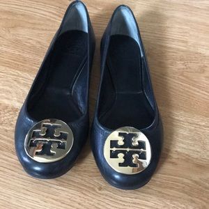 Tory Burch Reva Ballet Mestico (Black/gold Sz 8.5)